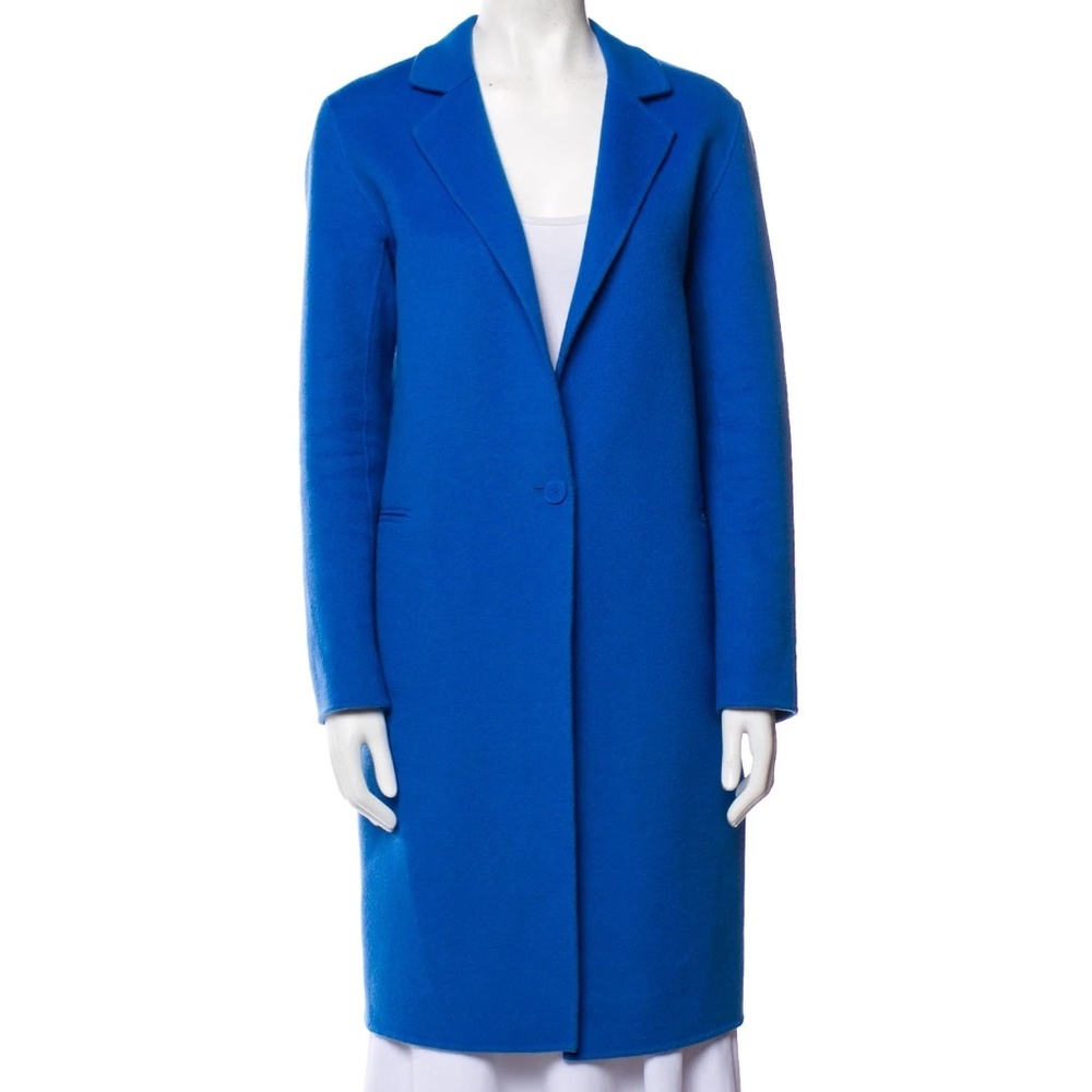 Sandro Paris Blue Wool Coat | Size M | Knee Length | Tailored